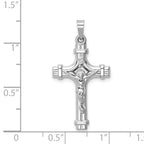 14K White Gold Polished INRI Crucifix Pendant