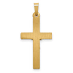 14K Two-tone Polished Lattice Textured INRI Crucifix Pendant