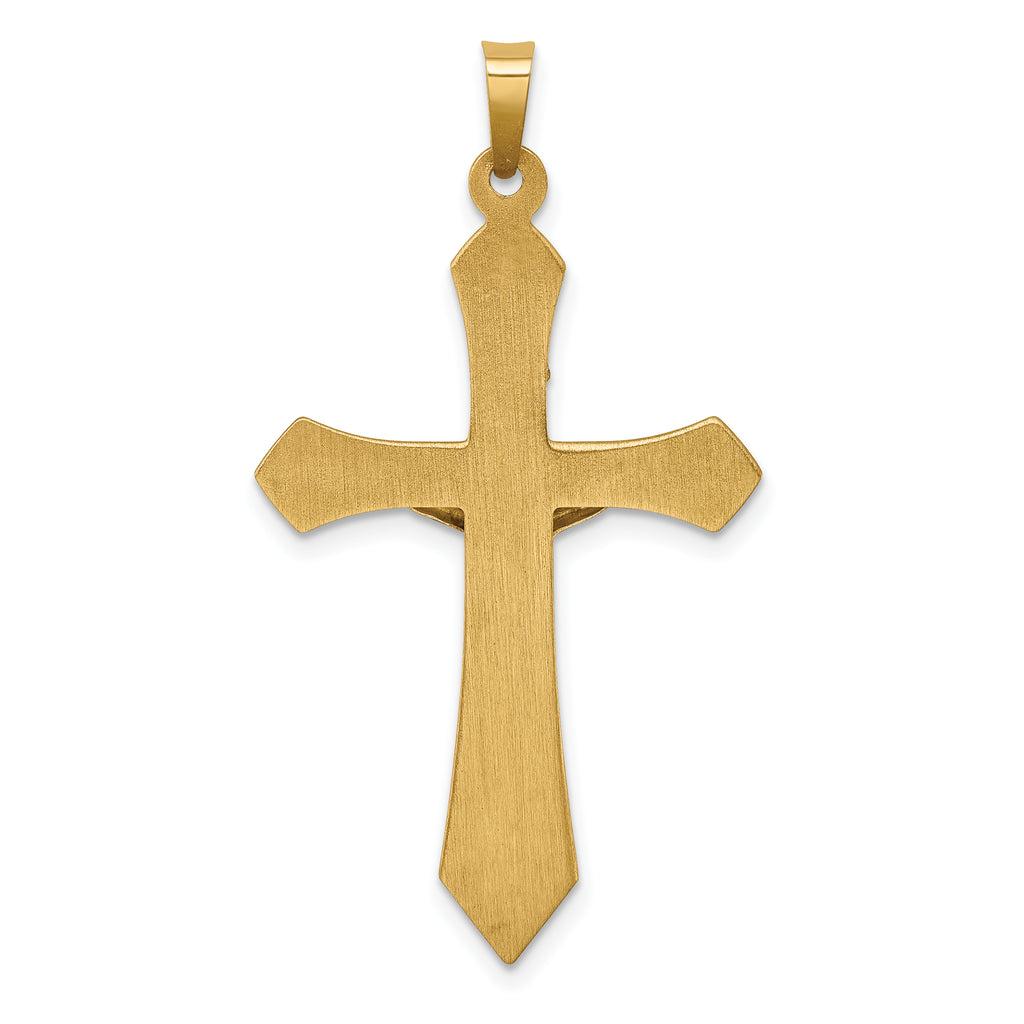 14K Two-tone Polished INRI Crucifix Pendant