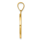 14K Polished & Satin Hollow Divino Nino Round Medal Pendant