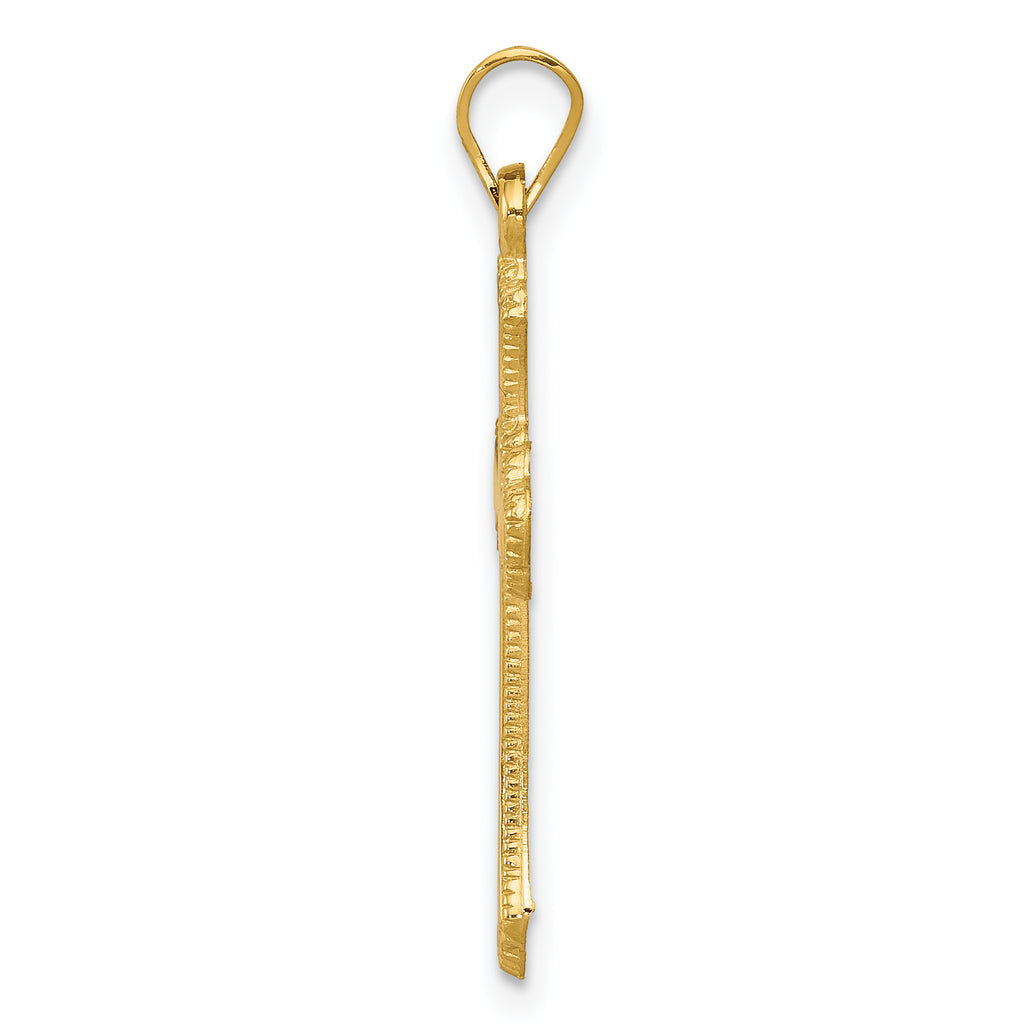 14K Budded Cross Pendant