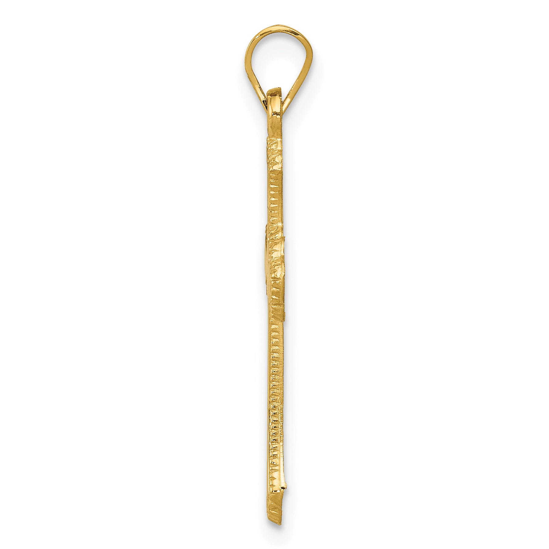 14K Budded Cross Pendant