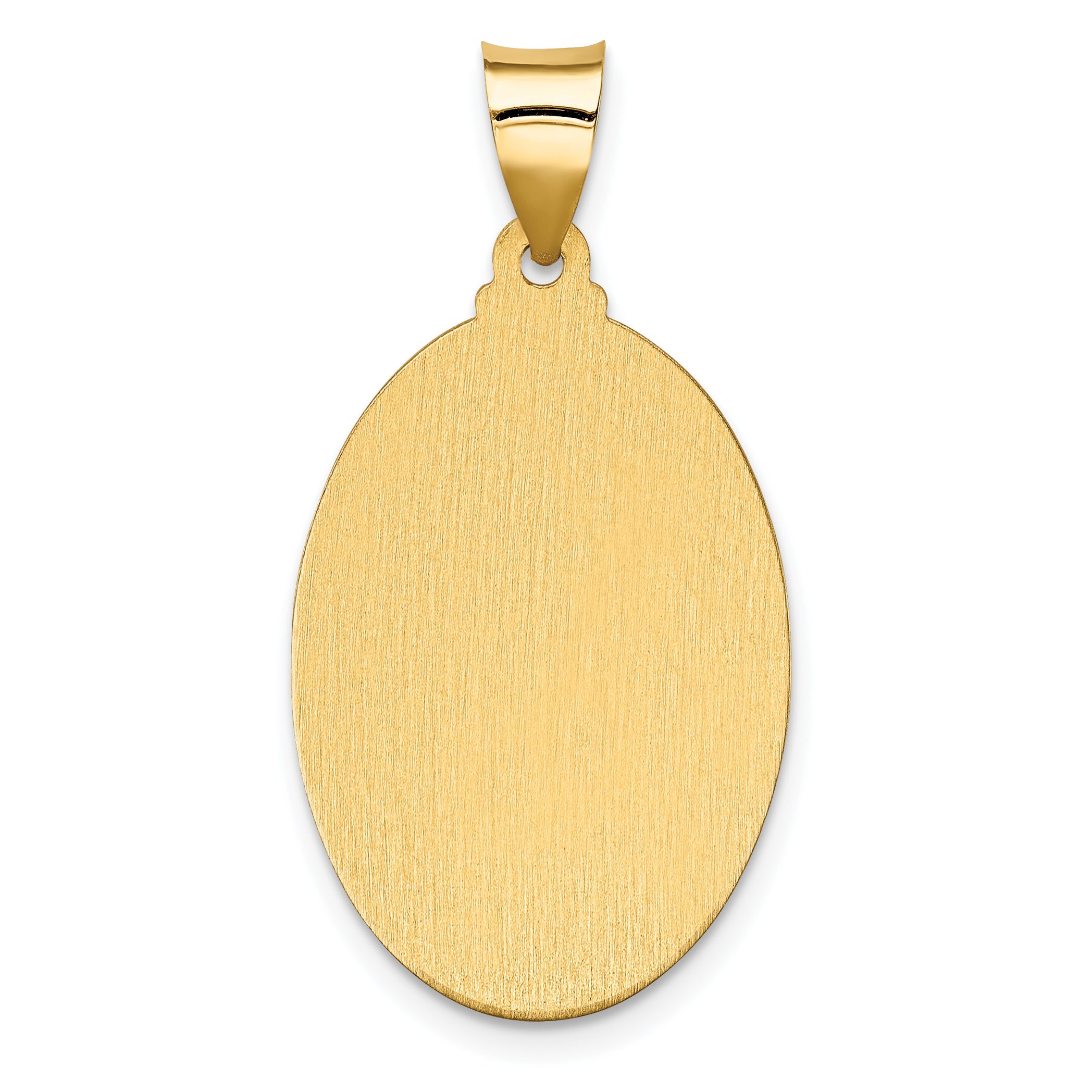 14K Polished & Satin Hollow Spanish Lady of Guadalupe Medal Pendant