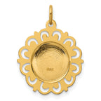14K Polished and Satin Spanish Guardian Angel Medal Pendant