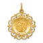 14k Polished/Satin Spanish Guardian Angel Medal Hollow Pendant
