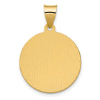 14K Polished & Satin St. Agatha Hollow Medal Pendant