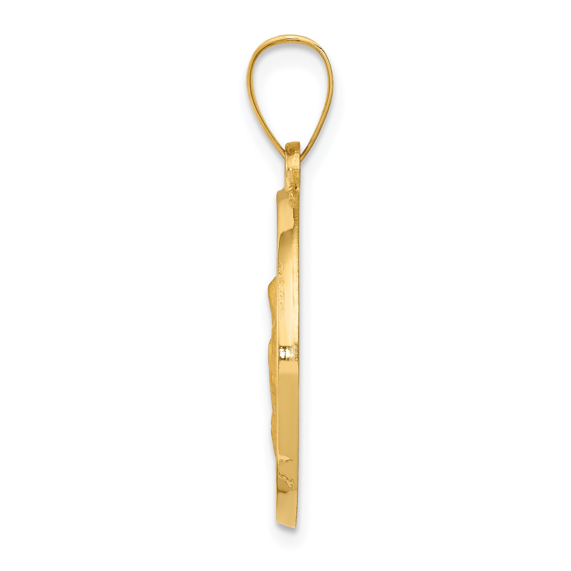 14K Polished & Satin Hollow Spanish Saint Anne Medal Pendant