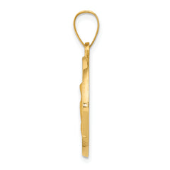 14K Polished & Satin Hollow Spanish Saint Anne Medal Pendant