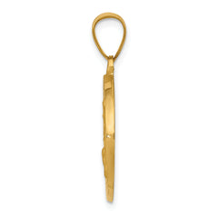 14K Polished & Satin St. Cecilia Hollow Medal Pendant