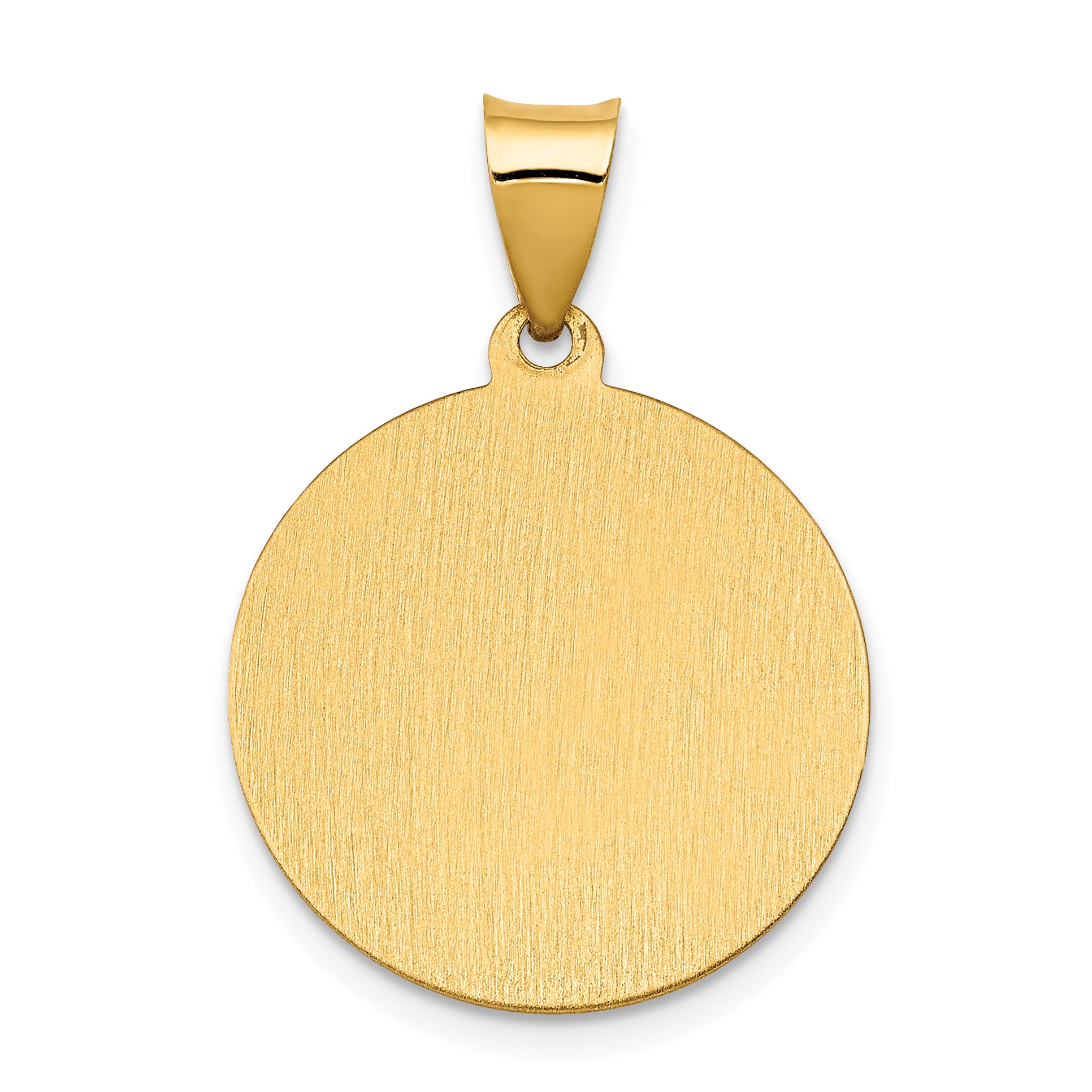 14K Polished & Satin St. Cecilia Hollow Medal Pendant