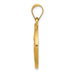 14K Polished & Satin St. Clare Hollow Medal Pendant