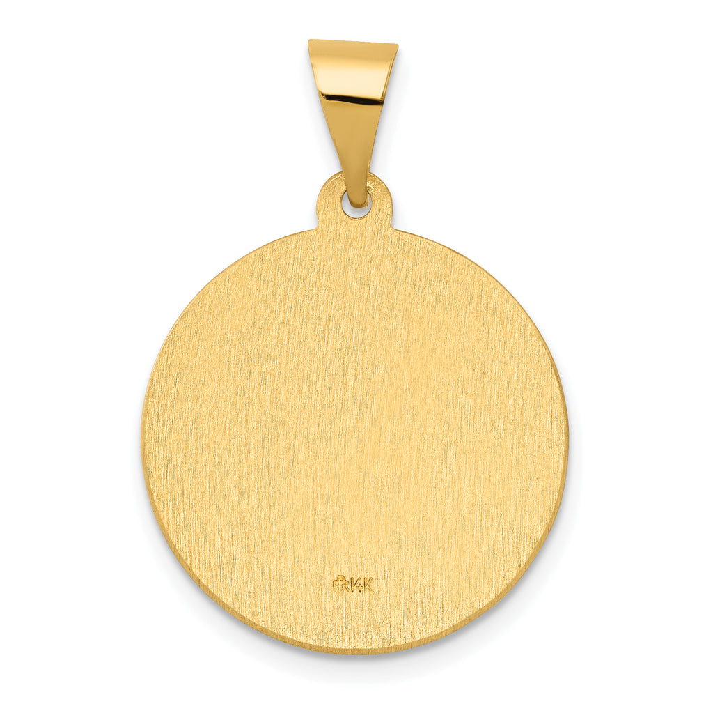 14K Polished & Satin Hollow Spanish St. Joseph Medal Pendant