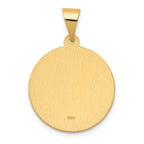 14K Polished & Satin Hollow Spanish St. Joseph Medal Pendant