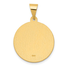 14K Polished & Satin Hollow Spanish St. Joseph Medal Pendant