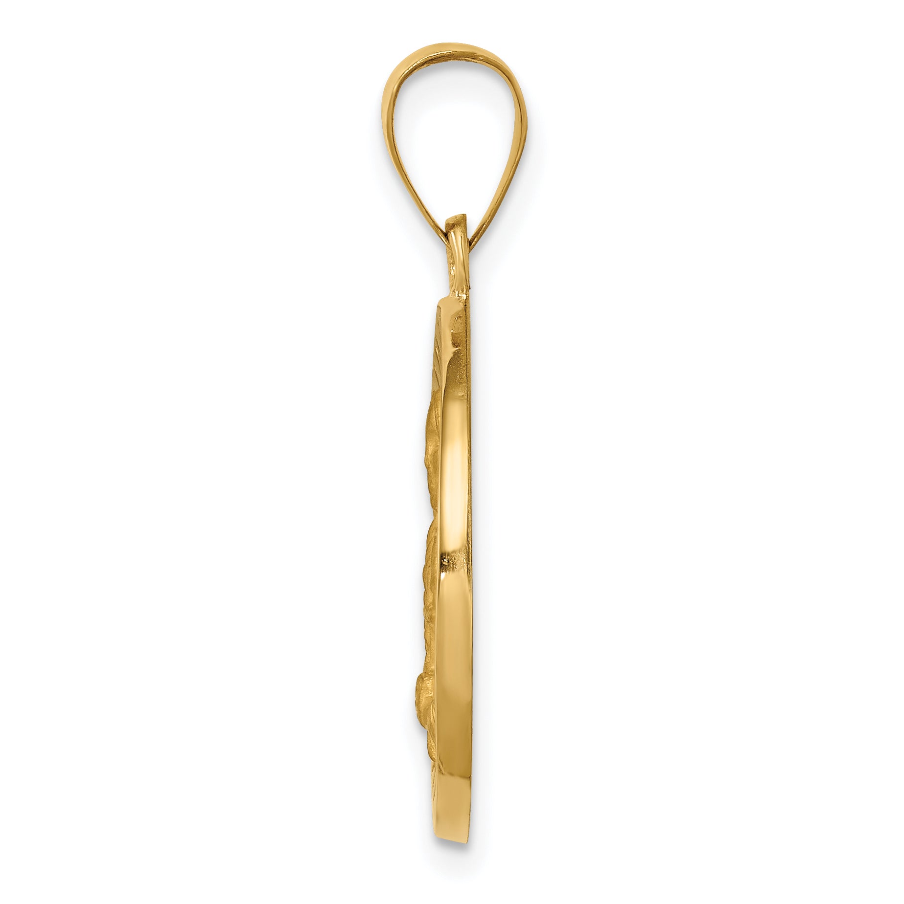 14K Polished & Satin St. Kateri Hollow Medal Pendant Secondary image