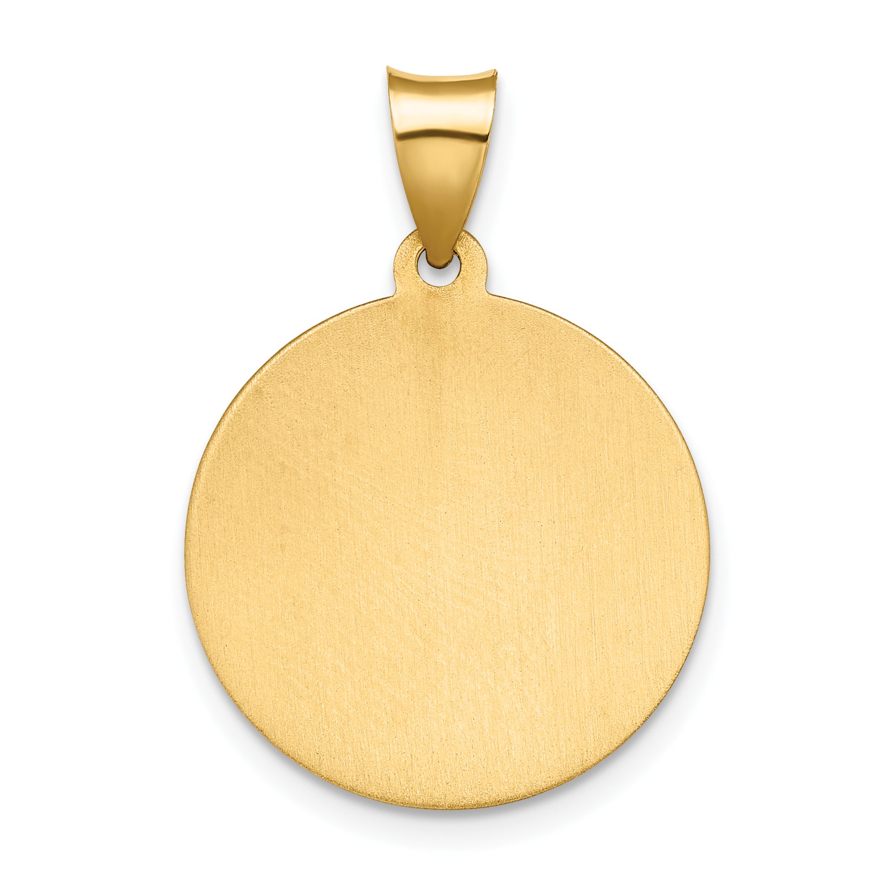 14K Polished & Satin Hollow Spanish St. Lucy Medal Pendant
