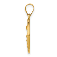 14K Polished & Satin St. Rita Hollow Medal Pendant