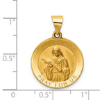 14K Polished & Satin St. Rita Hollow Medal Pendant
