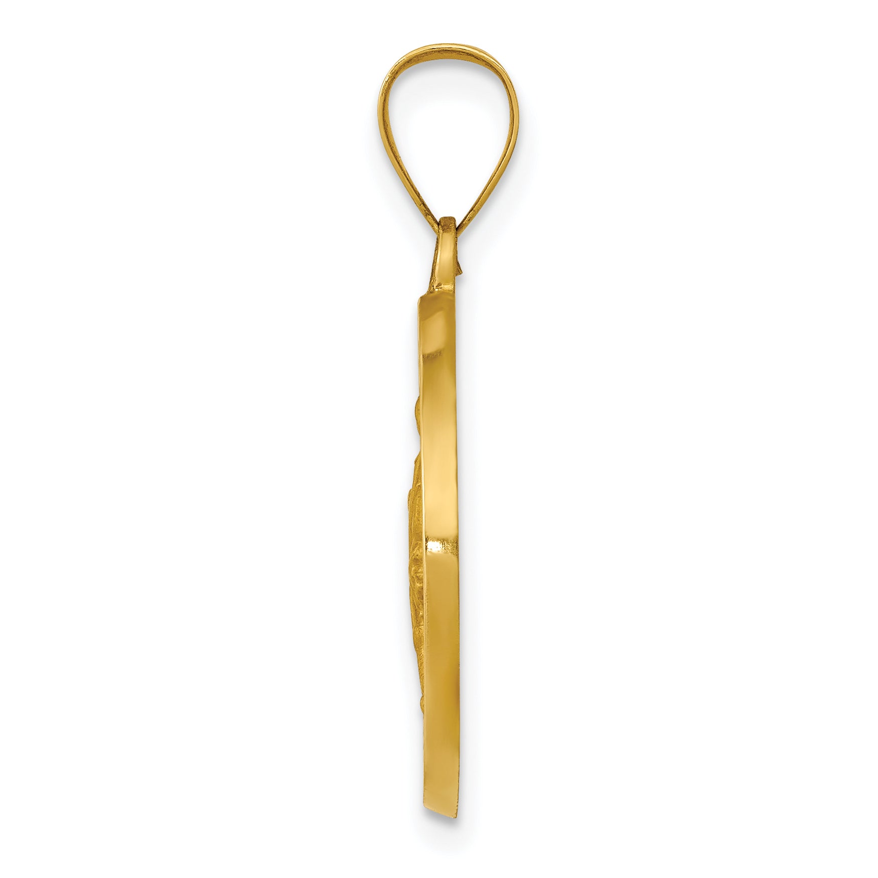 14K Polished & Satin St. Rocco Hollow Medal Pendant Secondary image