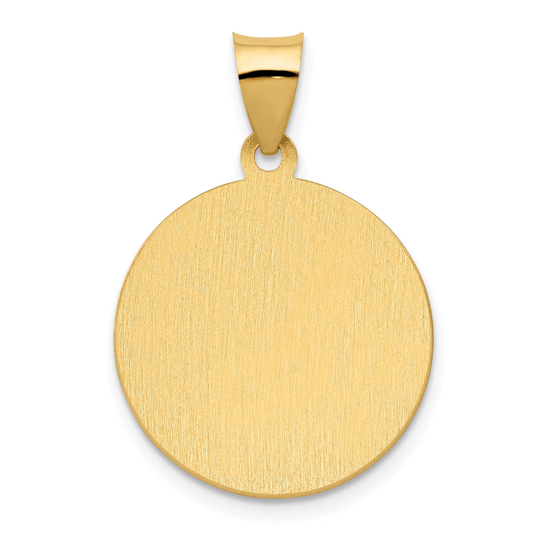 14K Polished & Satin St. Vincent Hollow Medal Pendant