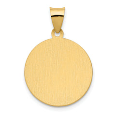 14K Polished & Satin St. Vincent Hollow Medal Pendant