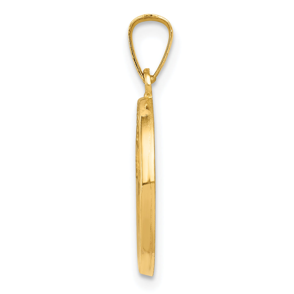 14K Polished and Satin Spanish 1st Communion Medal Pendant
