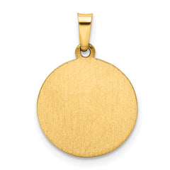 14K Polished and Satin Spanish 1st Communion Medal Pendant