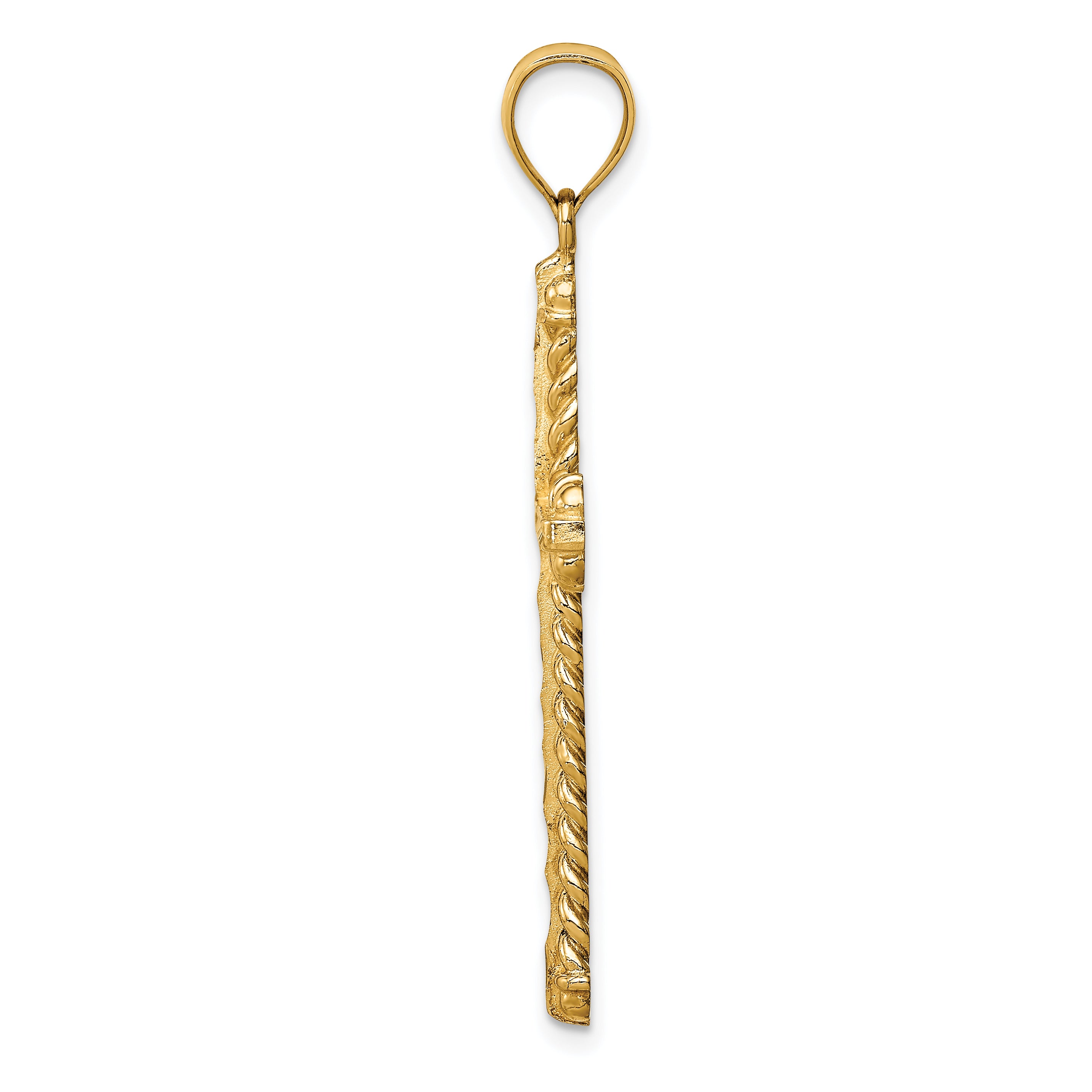 14K Diamond-cut Cross Pendant Secondary image