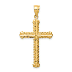 14K Diamond-cut Cross Pendant