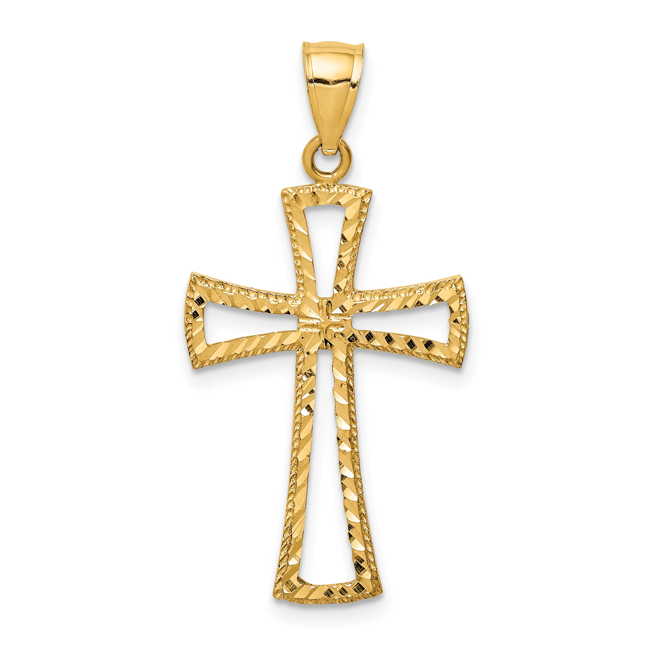 14K D/C Cross Pendant