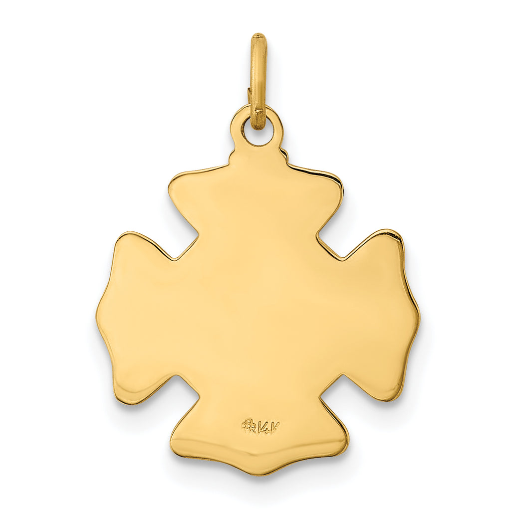 14k Solid Polished/Satin Small St. Florian Fire Dept. Badge Medal