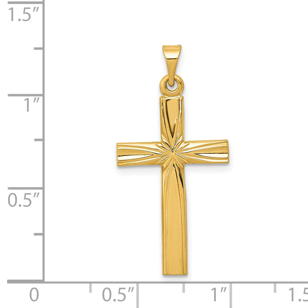 14K Polished Latin Cross Pendant