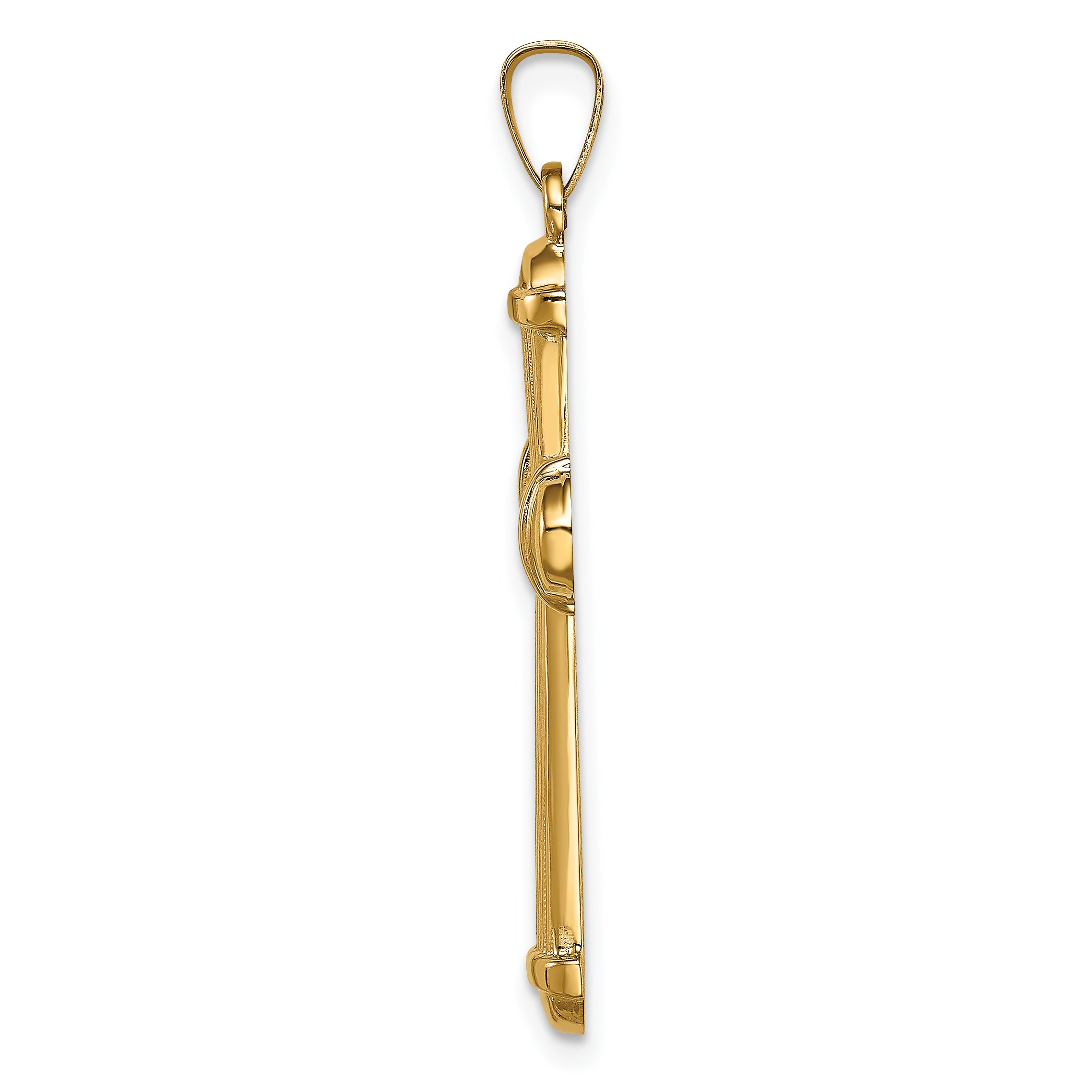 14k Hollow Polished Cross Secondary image