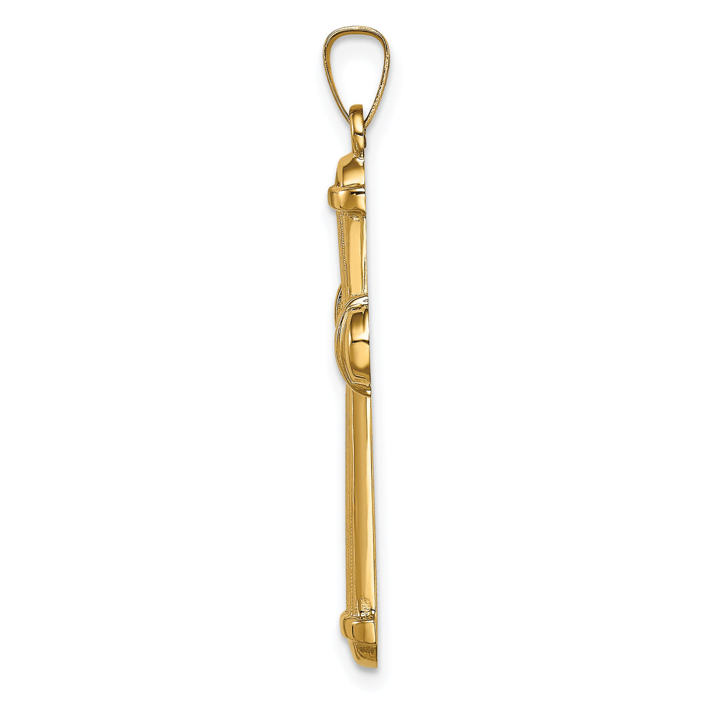 14k Hollow Polished Cross