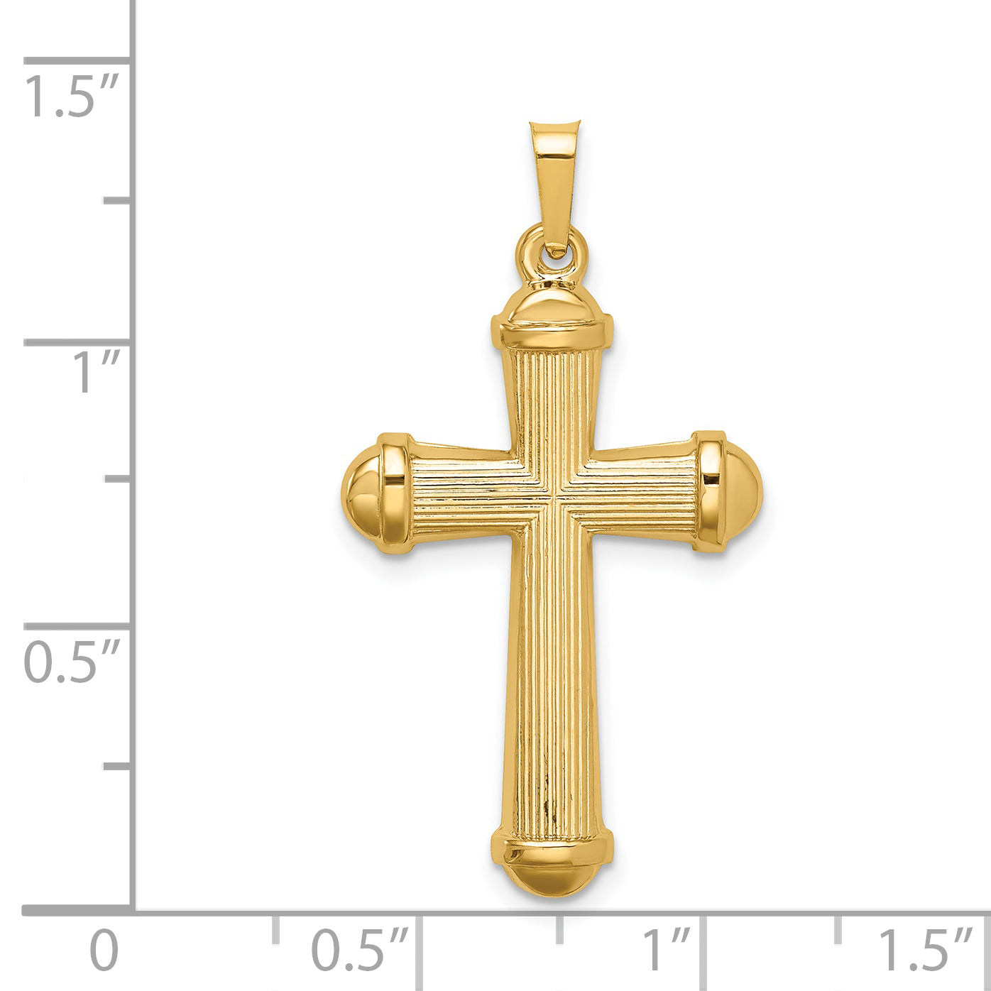 14k Hollow Polished Cross