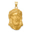 14k Hollow Polished/Satin Large Jesus Medal