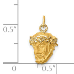 14k Hollow Polished/Satin Small Jesus Medal