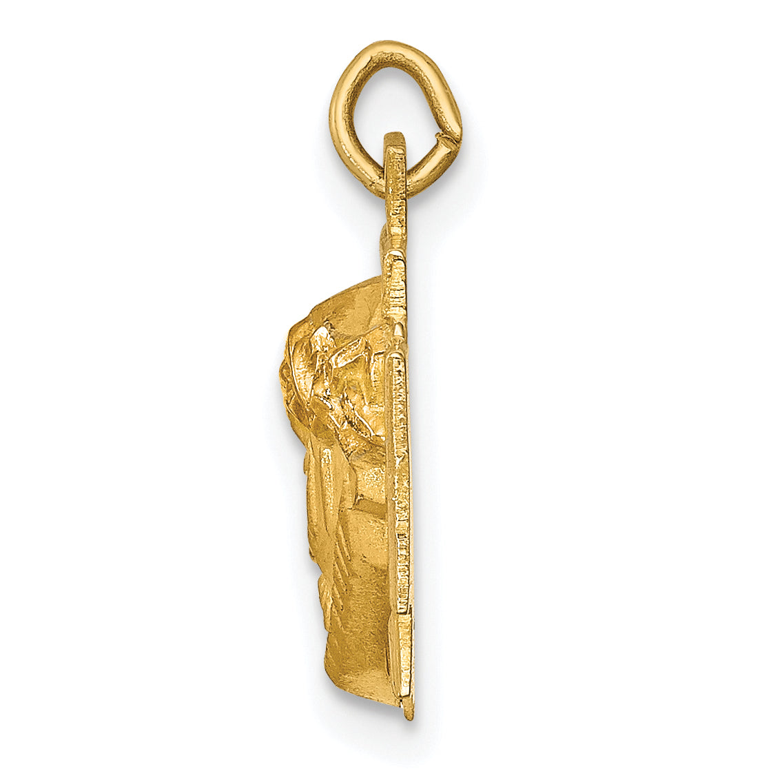 14k Hollow Polished/Satin Small Jesus Cross Medal Secondary image