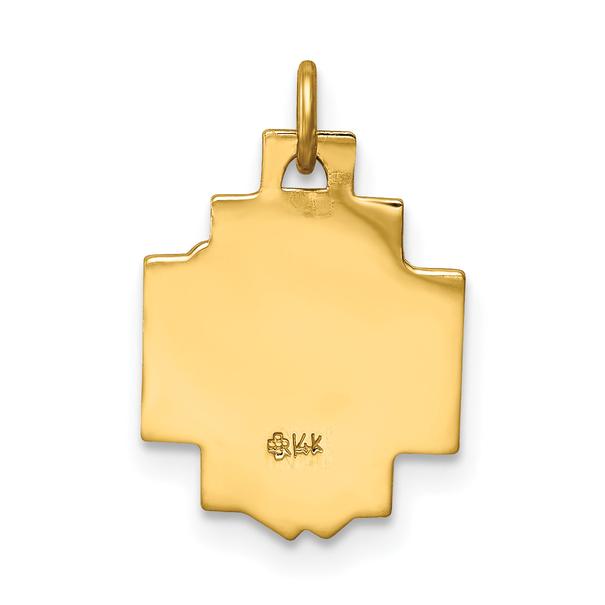 14k Hollow Polished/Satin Small Jesus Cross Medal