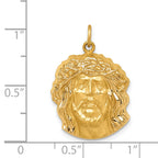 14k Hollow Polished/Satin Medium Jesus Medal