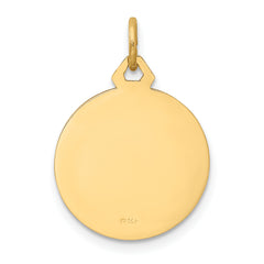 14k Polished/Satin Small Round Jesus Medal