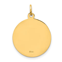 14k Solid Polished/Satin Round Our Lady of Guadalupe Medal