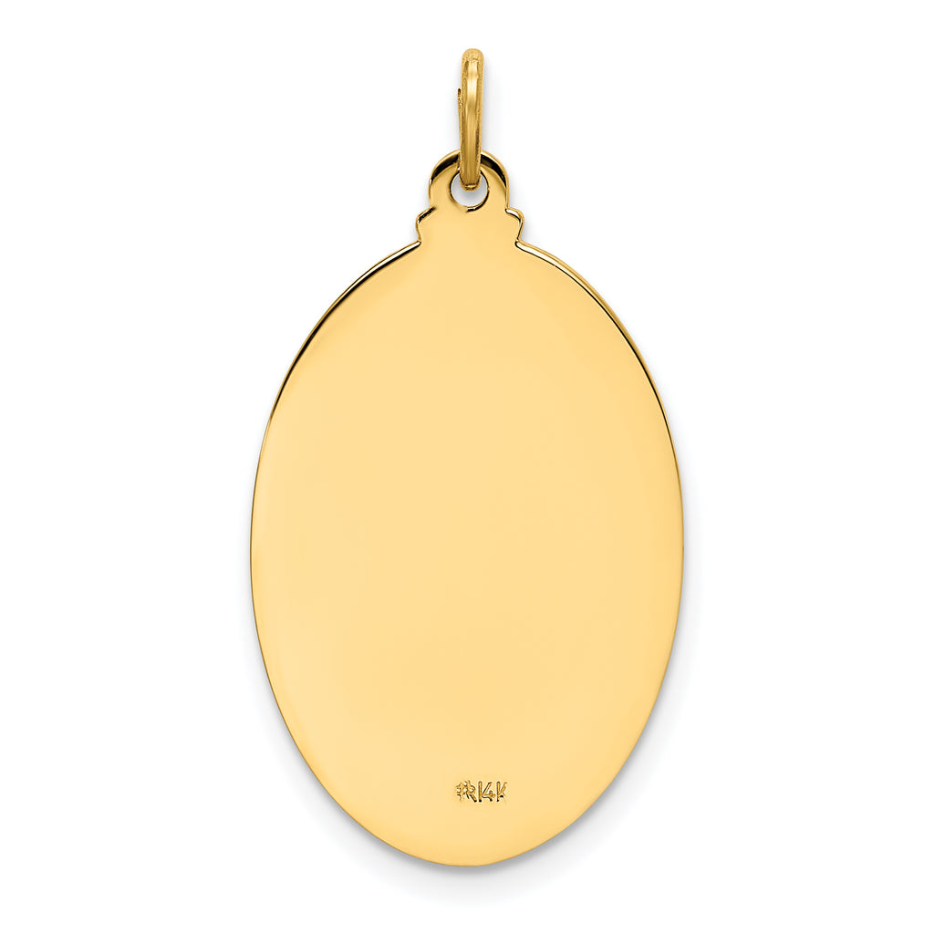 14k Solid Polished/Satin Oval Our Lady of Guadalupe Medal