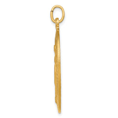 14k Solid Polished/Satin Large Oval Miraculous Medal
