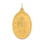 14k Solid Polished/Satin Large Oval Miraculous Medal