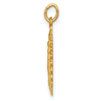 14k Solid Polished/Satin Medium Oval Scalloped Miraculous Medal