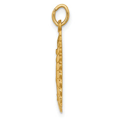 14k Solid Polished/Satin Medium Oval Scalloped Miraculous Medal
