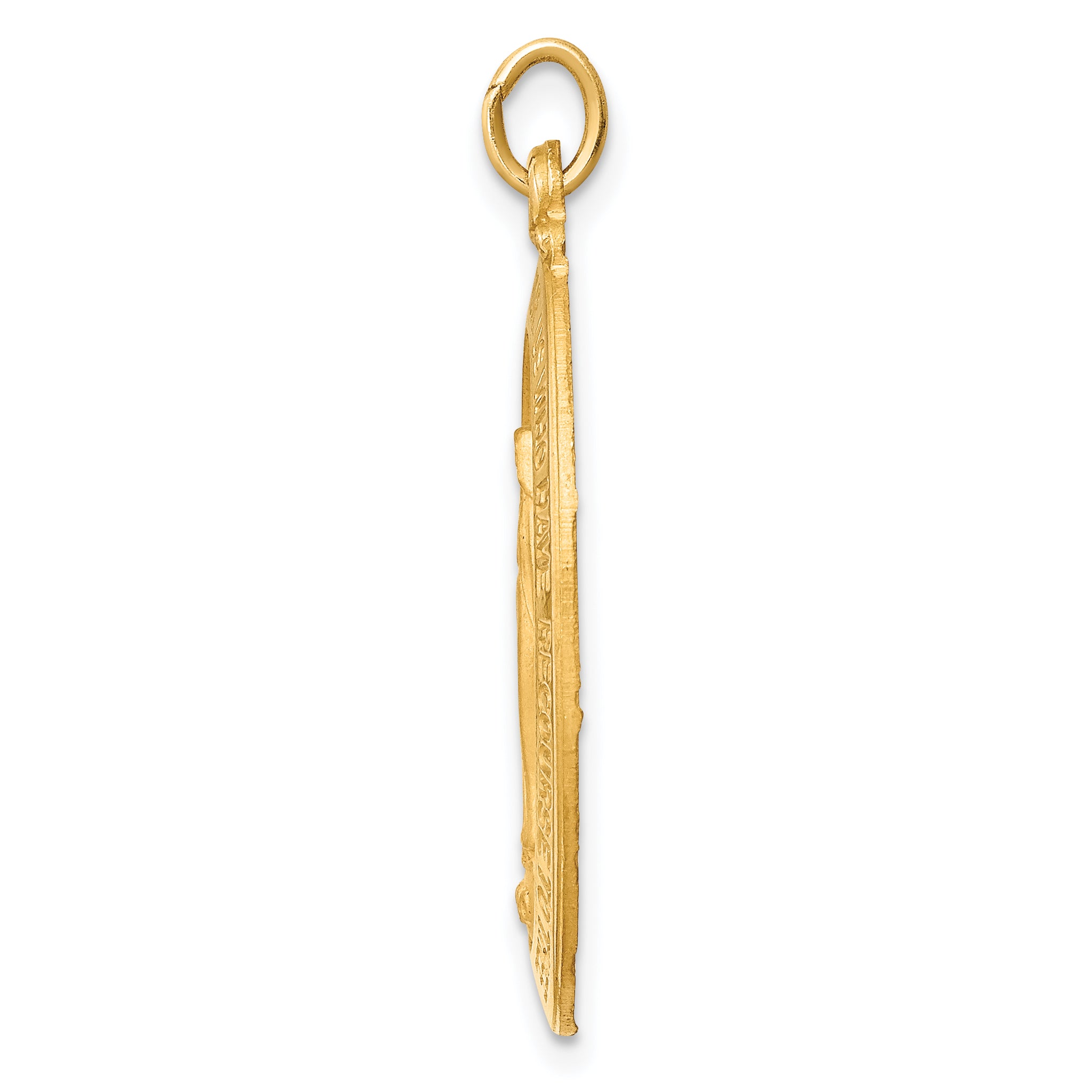 14k Solid Polished/Satin Medium Oval Miraculous Medal