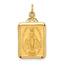 14k Solid Polished/Satin Rectangle w/Fan Top Miraculous Medal