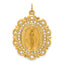 14k Solid Polished/Satin Fancy Pierced Oval Miraculous Medal